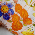 Cotton Woven Poplin Flower Printed Cutwork Embroidery Fabric